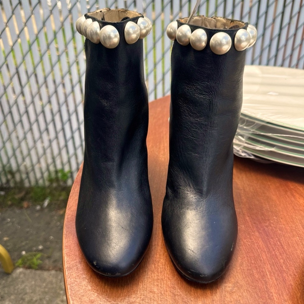 SOLD No Longer Available Katy Perry Black Heels with Pearls Size 6